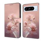 For Google Pixel 8 Pro Fresh Painted Leather Phone Case(Ceramic Flowers) - 1