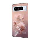 For Google Pixel 8 Pro Fresh Painted Leather Phone Case(Ceramic Flowers) - 3