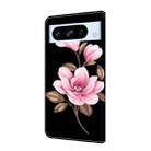 For Google Pixel 8 Pro Fresh Painted Leather Phone Case(Black Flowers) - 3