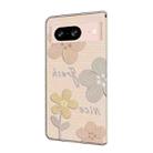 For Google Pixel 8 Fresh Painted Leather Phone Case(Beige Flowers) - 3