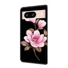 For Google Pixel 8 Fresh Painted Leather Phone Case(Black Flowers) - 3