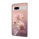 For Google Pixel 8a Fresh Painted Leather Phone Case(Ceramic Flowers) - 3