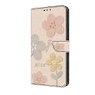 For Google Pixel 8a Fresh Painted Leather Phone Case(Beige Flowers) - 2