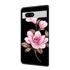 For Google Pixel 8a Fresh Painted Leather Phone Case(Black Flowers) - 3