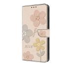 For Google Pixel 7 Fresh Painted Leather Phone Case(Beige Flowers) - 3