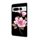 For Google Pixel 7 Pro Fresh Painted Leather Phone Case(Black Flowers) - 3