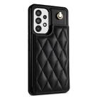 For Samsung Galaxy A52 4G / 5G / A52s 5G Rhombic Dual Buckle Card Slots Phone Case with Lanyard(Black) - 2