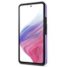 For Samsung Galaxy A52 4G / 5G / A52s 5G Rhombic Dual Buckle Card Slots Phone Case with Lanyard(Purple) - 3