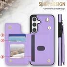 For Samsung Galaxy A54 5G Rhombic Dual Buckle Card Slots Phone Case with Lanyard(Purple) - 2