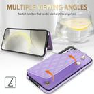 For Samsung Galaxy A54 5G Rhombic Dual Buckle Card Slots Phone Case with Lanyard(Purple) - 3