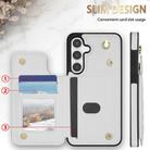 For Samsung Galaxy A14 4G / 5G Rhombic Dual Buckle Card Slots Phone Case with Lanyard(White) - 2