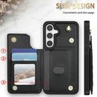 For Samsung Galaxy A15 Rhombic Dual Buckle Card Slots Phone Case with Lanyard(Black) - 2