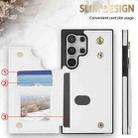 For Samsung Galaxy S25 Ultra 5G Rhombic Dual Buckle Card Slots Phone Case with Lanyard(White) - 2