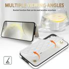 For Samsung Galaxy S25+ 5G Rhombic Dual Buckle Card Slots Phone Case with Lanyard(White) - 3