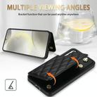 For Samsung Galaxy S25+ 5G Rhombic Dual Buckle Card Slots Phone Case with Lanyard(Black) - 3