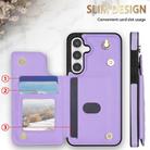 For Samsung Galaxy S25+ 5G Rhombic Dual Buckle Card Slots Phone Case with Lanyard(Purple) - 2