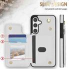 For Samsung Galaxy S24+ 5G Rhombic Dual Buckle Card Slots Phone Case with Lanyard(White) - 2