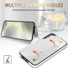 For Samsung Galaxy S24+ 5G Rhombic Dual Buckle Card Slots Phone Case with Lanyard(White) - 3