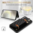 For Samsung Galaxy S24+ 5G Rhombic Dual Buckle Card Slots Phone Case with Lanyard(Black) - 3