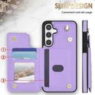 For Samsung Galaxy S24+ 5G Rhombic Dual Buckle Card Slots Phone Case with Lanyard(Purple) - 2