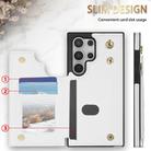 For Samsung Galaxy S23 Ultra 5G Rhombic Dual Buckle Card Slots Phone Case with Lanyard(White) - 2