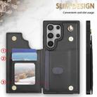 For Samsung Galaxy S23 Ultra 5G Rhombic Dual Buckle Card Slots Phone Case with Lanyard(Black) - 2