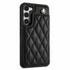For Samsung Galaxy S23+ 5G Rhombic Dual Buckle Card Slots Phone Case with Lanyard(Black) - 2