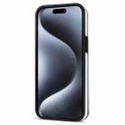 For iPhone 15 Plus Rhombic Dual Buckle Card Slots Phone Case with Lanyard(White) - 3
