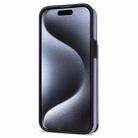 For iPhone 15 Plus Rhombic Dual Buckle Card Slots Phone Case with Lanyard(Purple) - 3