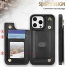 For iPhone 14 Pro Max Rhombic Dual Buckle Card Slots Phone Case with Lanyard(Black) - 2