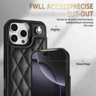 For iPhone 14 Pro Max Rhombic Dual Buckle Card Slots Phone Case with Lanyard(Black) - 3