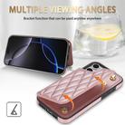 For iPhone 13 Pro Rhombic Dual Buckle Card Slots Phone Case with Lanyard(Rose Gold) - 3