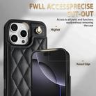 For iPhone 12 Pro Max Rhombic Dual Buckle Card Slots Phone Case with Lanyard(Black) - 3