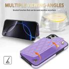 For iPhone 12 Pro Max Rhombic Dual Buckle Card Slots Phone Case with Lanyard(Purple) - 3