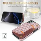 For iPhone 11 Pro Max Rhombic Dual Buckle Card Slots Phone Case with Lanyard(Rose Gold) - 3