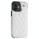 For iPhone 11 Rhombic Dual Buckle Card Slots Phone Case with Lanyard(White) - 2