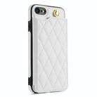 For iPhone SE 2022 / 2020 / 8 / 7 Rhombic Dual Buckle Card Slots Phone Case with Lanyard(White) - 2