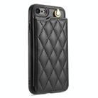 For iPhone SE 2022 / 2020 / 8 / 7 Rhombic Dual Buckle Card Slots Phone Case with Lanyard(Black) - 2