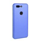 For OnePlus 5T Carbon Fiber Texture Horizontal Flip TPU + PC + PU Leather Case with Card Slot(Blue) - 3