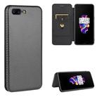 For OnePlus 5 Carbon Fiber Texture Horizontal Flip TPU + PC + PU Leather Case with Card Slot(Black) - 1