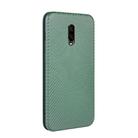 For OnePlus 6T Carbon Fiber Texture Horizontal Flip TPU + PC + PU Leather Case with Card Slot(Green) - 2