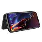 For OnePlus 6T Carbon Fiber Texture Horizontal Flip TPU + PC + PU Leather Case with Card Slot(Black) - 4