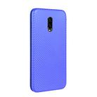 For OnePlus 6T Carbon Fiber Texture Horizontal Flip TPU + PC + PU Leather Case with Card Slot(Blue) - 2