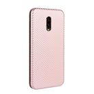 For OnePlus 6T Carbon Fiber Texture Horizontal Flip TPU + PC + PU Leather Case with Card Slot(Pink) - 3