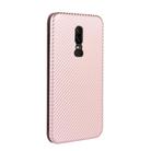 For OnePlus 6 Carbon Fiber Texture Horizontal Flip TPU + PC + PU Leather Case with Card Slot(Pink) - 3