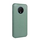 For OnePlus 7T Carbon Fiber Texture Horizontal Flip TPU + PC + PU Leather Case with Card Slot(Green) - 3