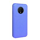 For OnePlus 7T Carbon Fiber Texture Horizontal Flip TPU + PC + PU Leather Case with Card Slot(Blue) - 3