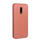 For OnePlus 7 Carbon Fiber Texture Horizontal Flip TPU + PC + PU Leather Case with Card Slot(Brown) - 2