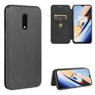 For OnePlus 7 Carbon Fiber Texture Horizontal Flip TPU + PC + PU Leather Case with Card Slot(Black) - 1