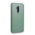 For OnePlus 7T Pro Carbon Fiber Texture Horizontal Flip TPU + PC + PU Leather Case with Card Slot(Green) - 3